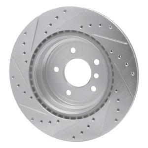 BMW 335XI Brake Rotor (1) - Rear Right - R1 Concepts - Drilled & Slotted - Silver - `06-`15